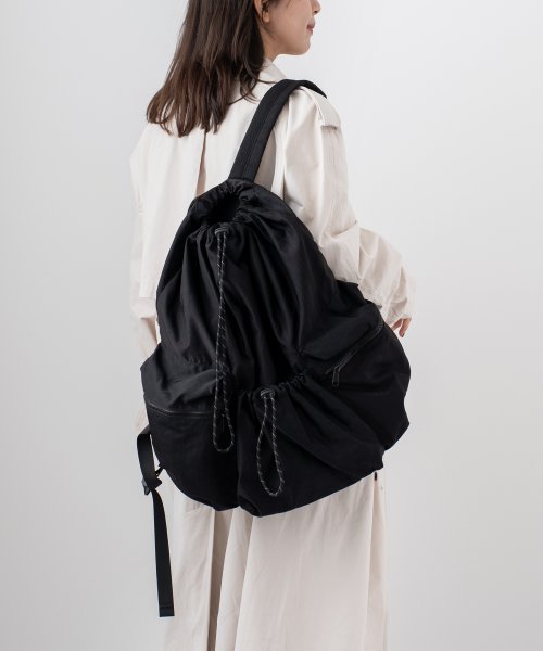 巾着ナイロンリュックサック【aroco/アロコ】レディース おしゃれ 軽量 大容量 ユニセックス a4 クッション材入りポケット ノートPC 軽量 アウトドア 人気・おすすめ｜省スペース設計・旅行向けにおすすめ お得商品 プライバシー配送 翌日お届け対応