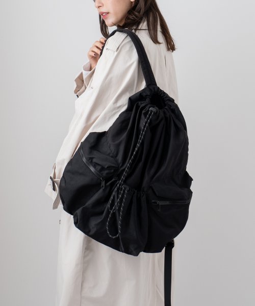 巾着ナイロンリュックサック【aroco/アロコ】レディース おしゃれ 軽量 大容量 ユニセックス a4 クッション材入りポケット ノートPC 軽量 アウトドア 人気・おすすめ｜省スペース設計・旅行向けにおすすめ お得商品 プライバシー配送 翌日お届け対応