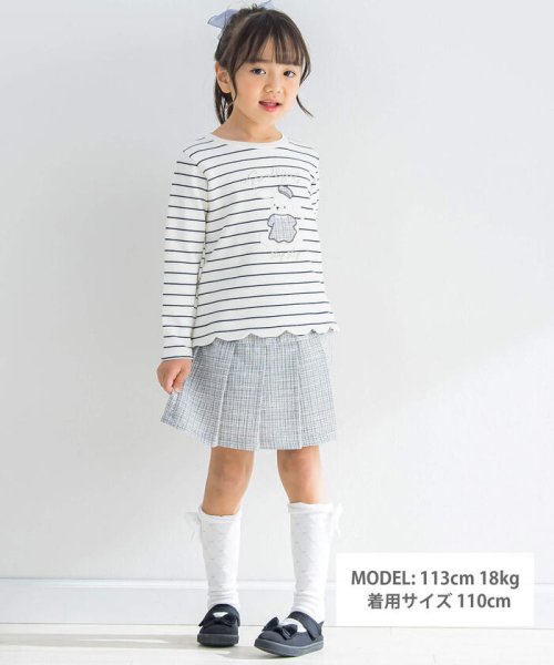 SLAP SLIP(スラップスリップ)/クマウサギアニマルパッチスカラップ裾長袖Tシャツ(80~130cm)/img02
