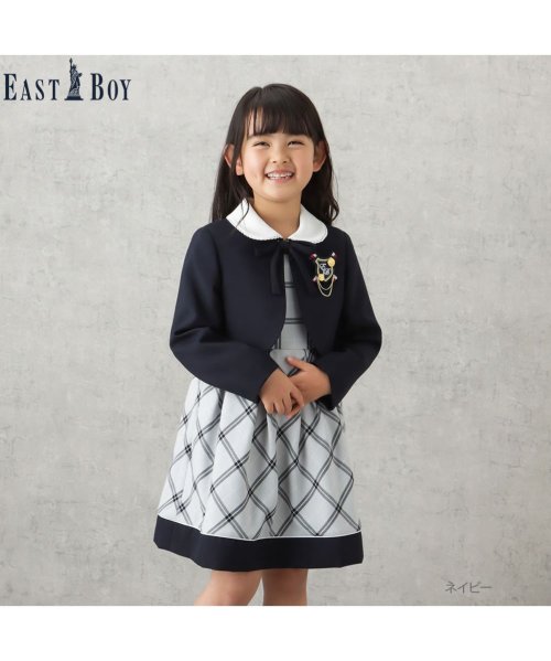 MAC HOUSE(kid's)(マックハウス（キッズ）)/EASTBOY イーストボーイ 女児入学スーツ ボレロワンピース チェック柄 2点セット 335201682/img01