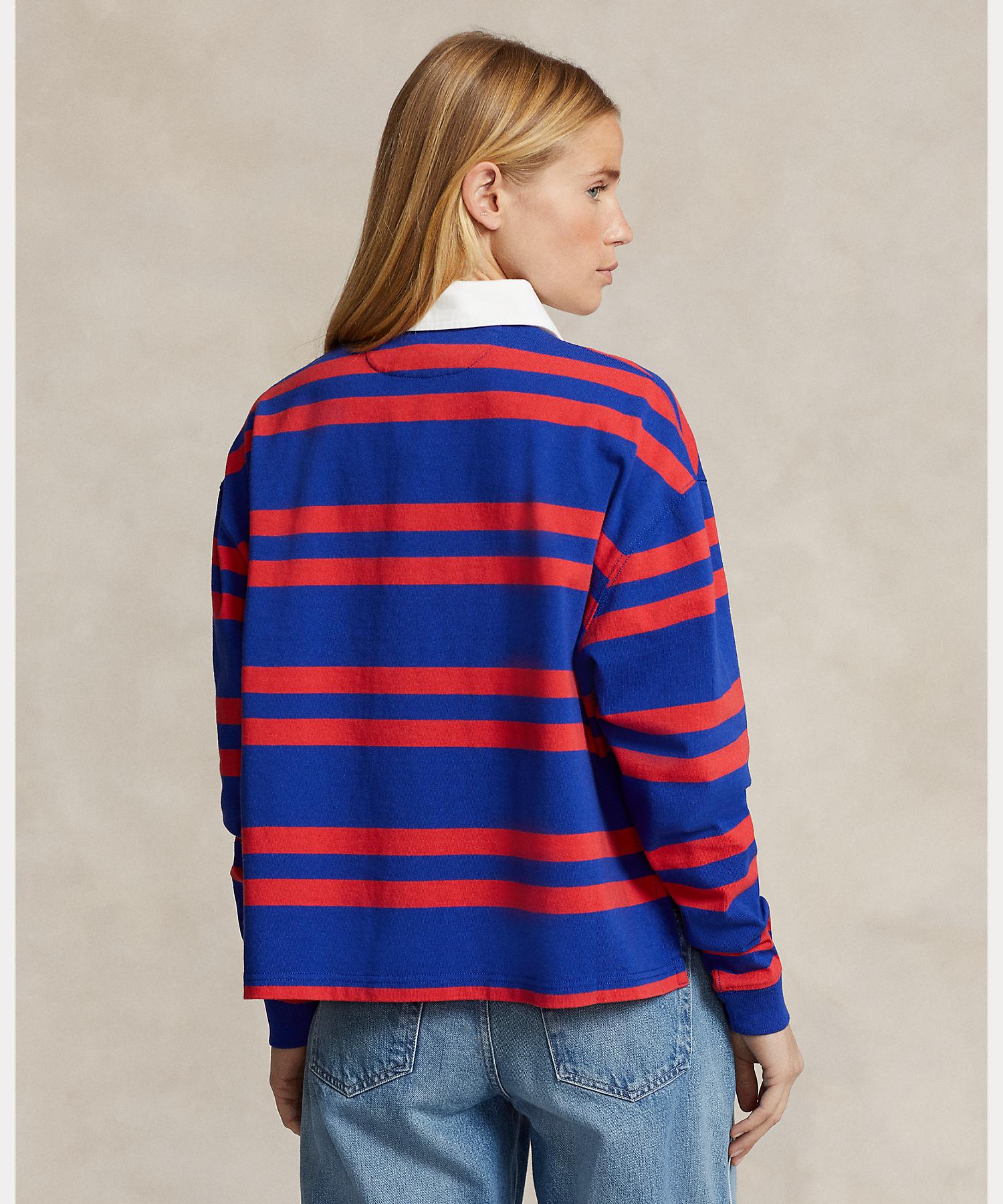 高品質，格安 ストライプド クロップド ジャージー ラグビー シャツ