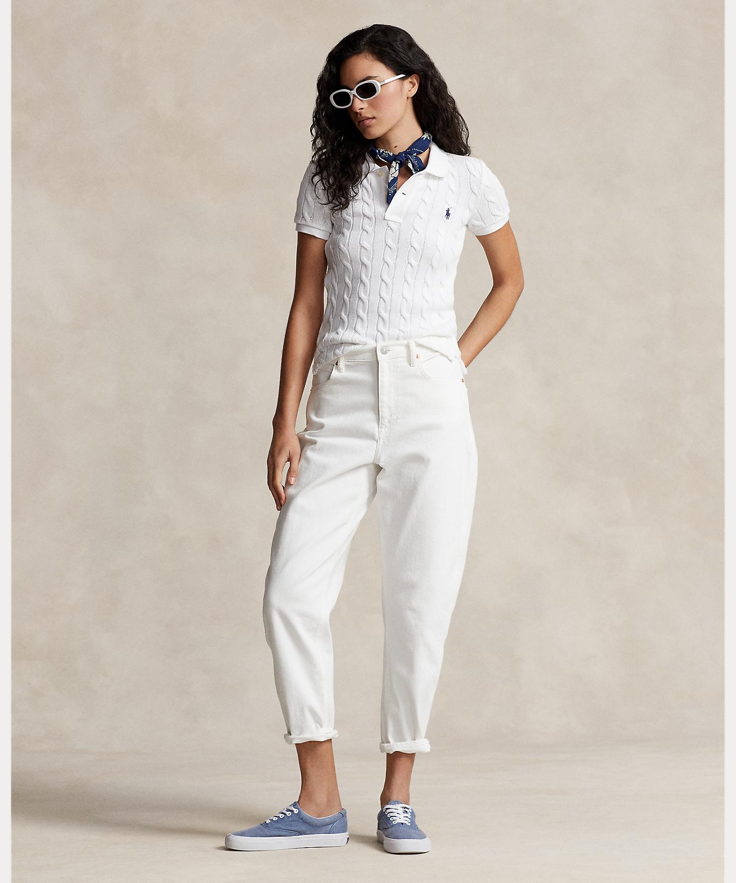 ケーブルニット ポロシャツ