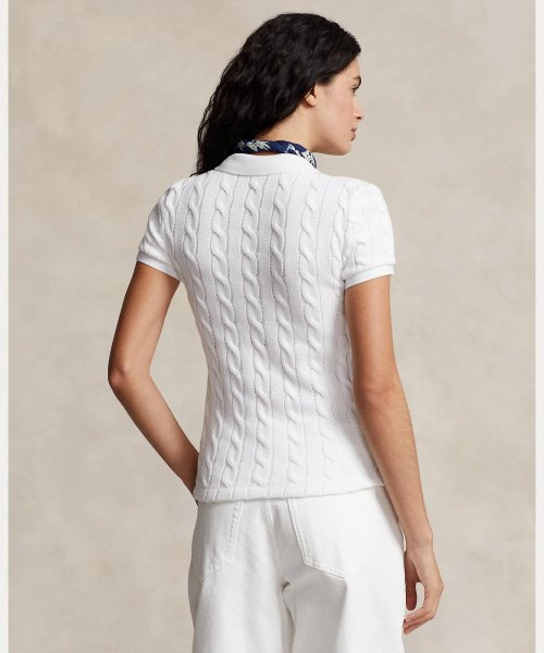 ケーブルニット ポロシャツ 【L】【ウォッシャブル】エアリーウールミニケーブルボトルネックニット J1867418526(14300円)