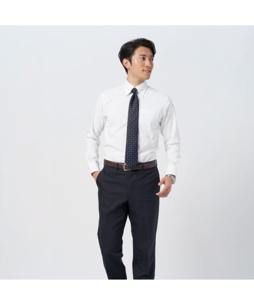 TOKYO SHIRTS(TOKYO SHIRTS)/【透け防止】 形態安定 スナップダウンカラー  綿100% 長袖ワイシャツ/img01