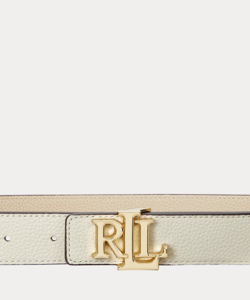 ロゴ リバーシブル ペブルド レザー ベルト 