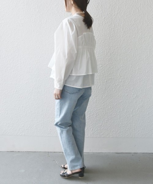 SHIPS WOMEN(シップス　ウィメン)/* 〈手洗い可能〉モイスト ブロード ドッキング風 ブラウス 24SS ◇/img17