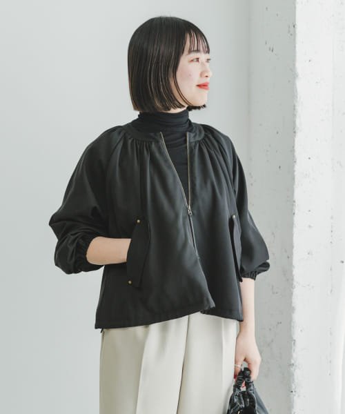 ITEMS URBANRESEARCH(アイテムズ アーバンリサーチ（レディース）)/ノーカラーギャザーブルゾン/img01