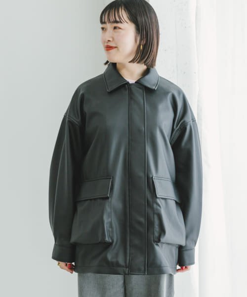 ITEMS URBANRESEARCH(アイテムズ アーバンリサーチ（レディース）)/フェイクレザージャケット/img13