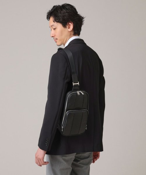 ラインブロッキング レザーワンショルダー 