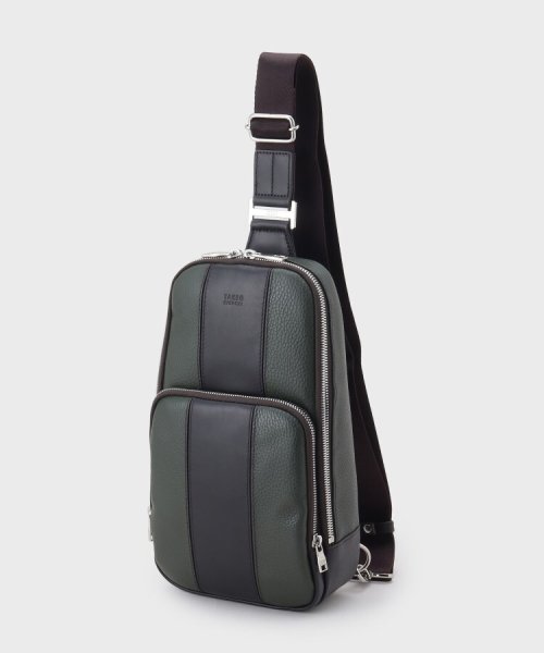 ラインブロッキング レザーワンショルダー 