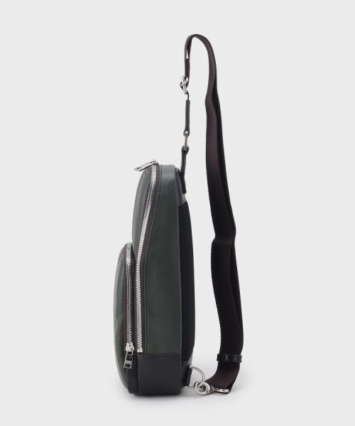 ラインブロッキング レザーワンショルダー 