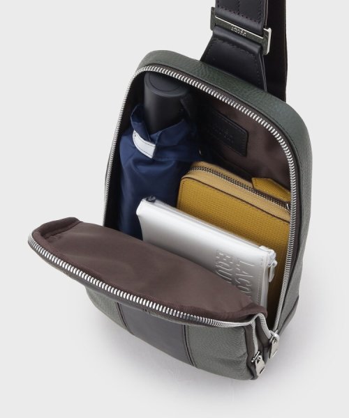 ラインブロッキング レザーワンショルダー 