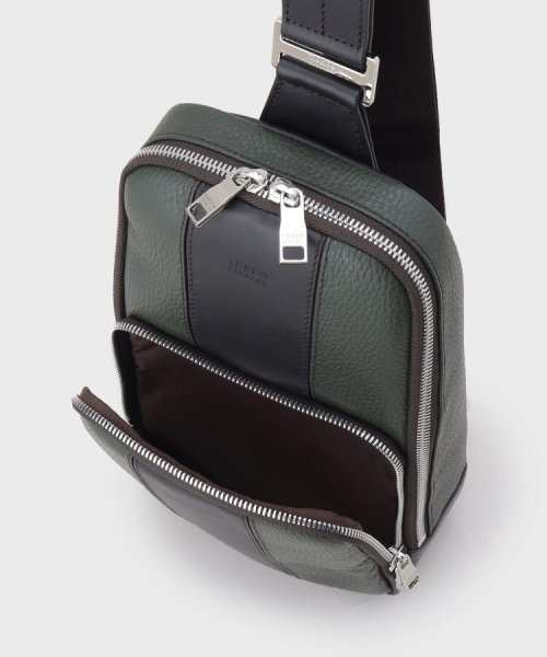 ラインブロッキング レザーワンショルダー 