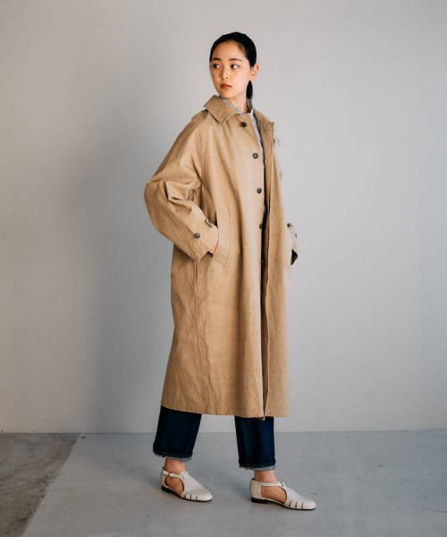 ステンカラーラグランビッグコート 