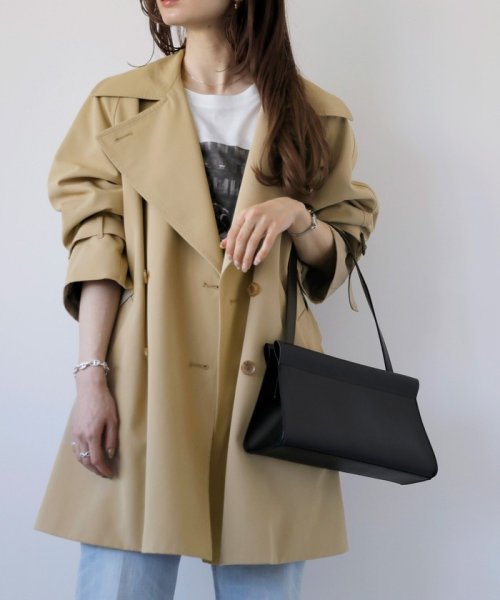 quaranciel:〈洗濯機可能〉バック フレア ミディ トレンチ コート quaranciel トレンチ コート 品番：614 ONE