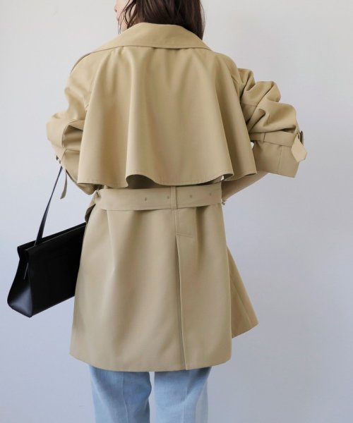 quaranciel:〈洗濯機可能〉バック フレア ミディ トレンチ コート quaranciel トレンチ コート 品番：614 ONE
