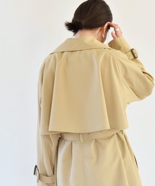 quaranciel:〈洗濯機可能〉バック フレア ミディ トレンチ コート quaranciel トレンチ コート 品番：614 ONE