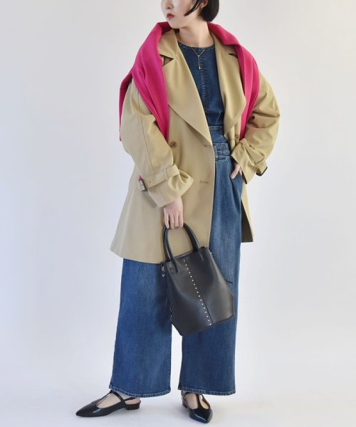 quaranciel:〈洗濯機可能〉バック フレア ミディ トレンチ コート quaranciel トレンチ コート 品番：614 ONE