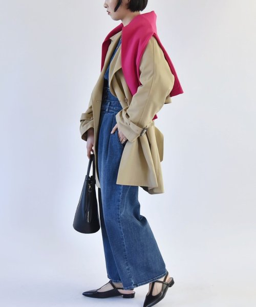 quaranciel:〈洗濯機可能〉バック フレア ミディ トレンチ コート quaranciel トレンチ コート 品番：614 ONE