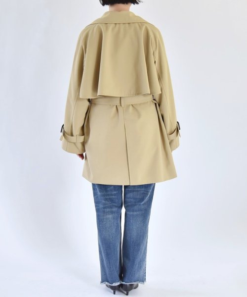 quaranciel:〈洗濯機可能〉バック フレア ミディ トレンチ コート quaranciel トレンチ コート 品番：614 ONE