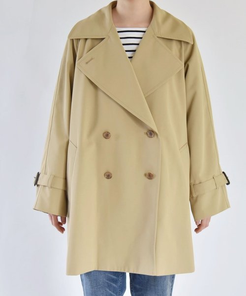quaranciel:〈洗濯機可能〉バック フレア ミディ トレンチ コート quaranciel トレンチ コート 品番：614 ONE