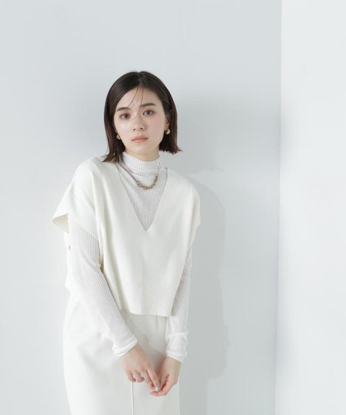 NATURAL BEAUTY BASIC(ナチュラルビューティーベーシック)/Vネックベスト×シアーリブトップス/img31