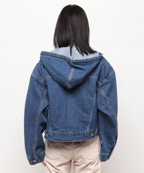 LEVI’S OUTLET(リーバイスアウトレット)/SILVERTAB（TM） フーデッド トラッカージャケット ミディアムインディゴ STONEWASH/img02