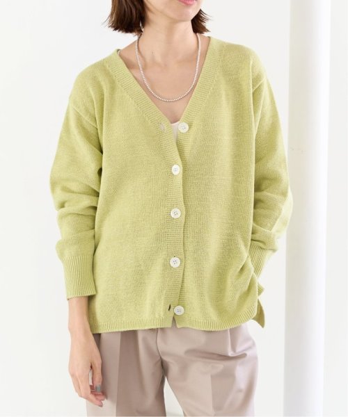 コットンナイロンテープヤーンカーディガン イエロー ベージュ 1/19 2/20 色あせ