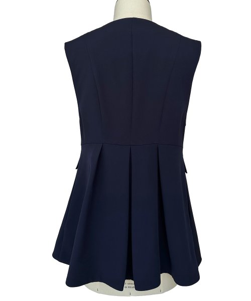 パールボタンジレ＆スリムストレートパンツ(SU1341) パンツ SU1341 ジレ ITEMブラウス パールボタンジレ＆スリムストレートパンツ ブラック ジ　レ 7号 9号 11号 13号 15号 I1386939737(10596円)