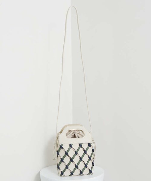 Tisser mini/レザーメッシュショルダーバッグ 