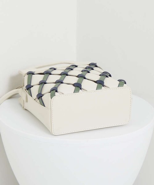 Tisser mini/レザーメッシュショルダーバッグ 