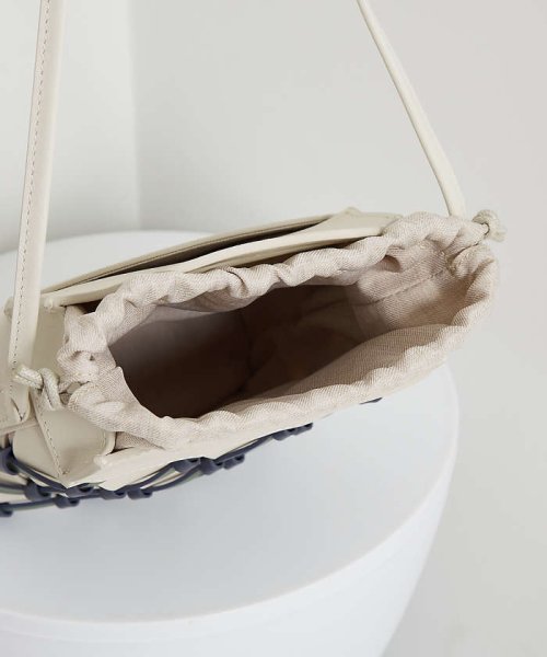 Tisser mini/レザーメッシュショルダーバッグ 