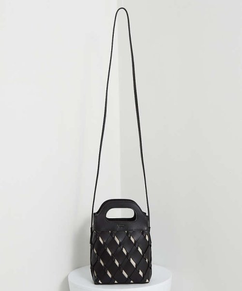 Tisser mini/レザーメッシュショルダーバッグ 