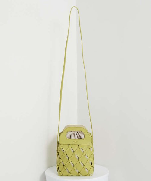 Tisser mini/レザーメッシュショルダーバッグ 