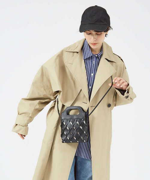 Tisser mini/レザーメッシュショルダーバッグ 