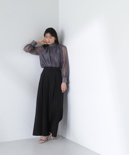 NATURAL BEAUTY BASIC(ナチュラルビューティーベーシック)/ハイネックボリュームシアーブラウス　24SS/img04