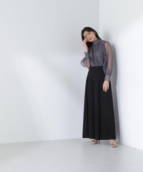 NATURAL BEAUTY BASIC(ナチュラルビューティーベーシック)/ハイネックボリュームシアーブラウス　24SS/img06