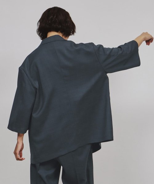 tk.TAKEO KIKUCHI(ティーケー　タケオキクチ)/テックリネン5分袖ジャケット（セットアップ対応）/img15