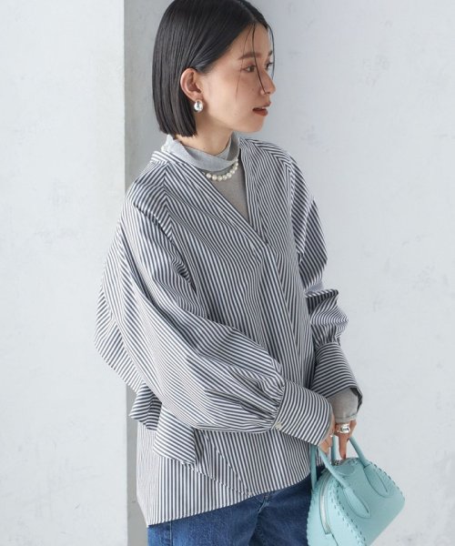 SHIPS WOMEN(シップス　ウィメン)/〈UVカット/手洗い可能〉ストライプ バック ラッフル ブラウス 24SS ◇/img18