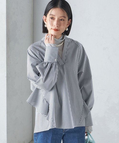 SHIPS WOMEN(シップス　ウィメン)/〈UVカット/手洗い可能〉ストライプ バック ラッフル ブラウス 24SS ◇/img19