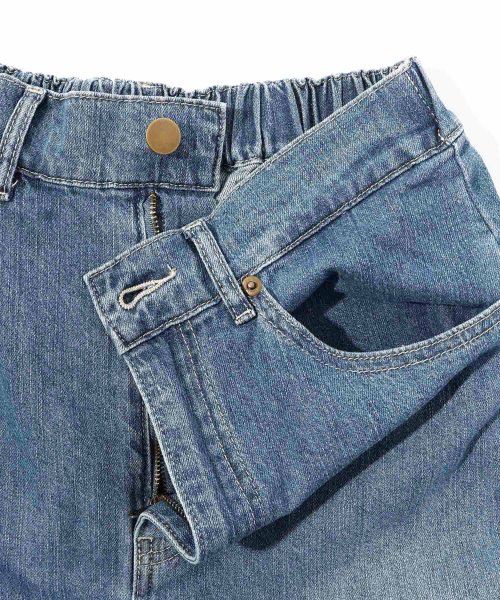 セットアップ対応商品】異素材切替パッチワークデニムスカート  