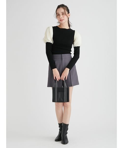 【HANAE MORI×CELFORDコラボ】プリーツスリーブニットプルオーバー 予めご了承ください