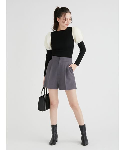 【HANAE MORI×CELFORDコラボ】プリーツスリーブニットプルオーバー 予めご了承ください