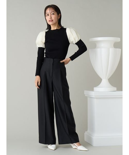 【HANAE MORI×CELFORDコラボ】プリーツスリーブニットプルオーバー 予めご了承ください