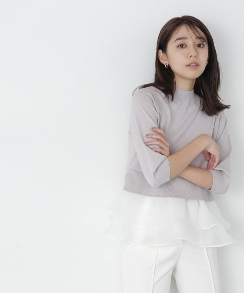 NATURAL BEAUTY BASIC(ナチュラルビューティーベーシック)/シアーフリルレイヤードスプリングニット　24SS/img11