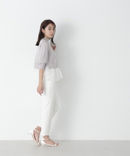 NATURAL BEAUTY BASIC(ナチュラルビューティーベーシック)/シアーフリルレイヤードスプリングニット　24SS/img12