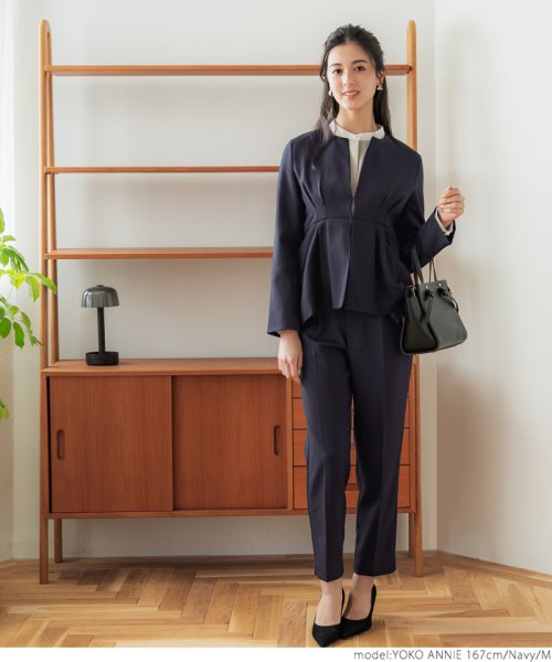 セール】ぺプラムジャケット（別売りセットアップ可能/ノーカラー  