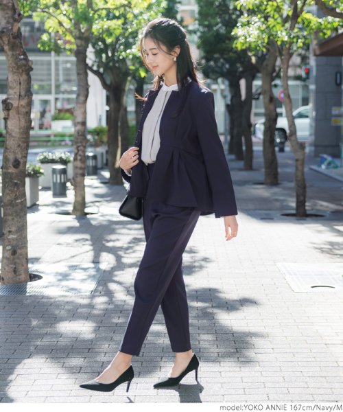 セール】ぺプラムジャケット（別売りセットアップ可能/ノーカラー  