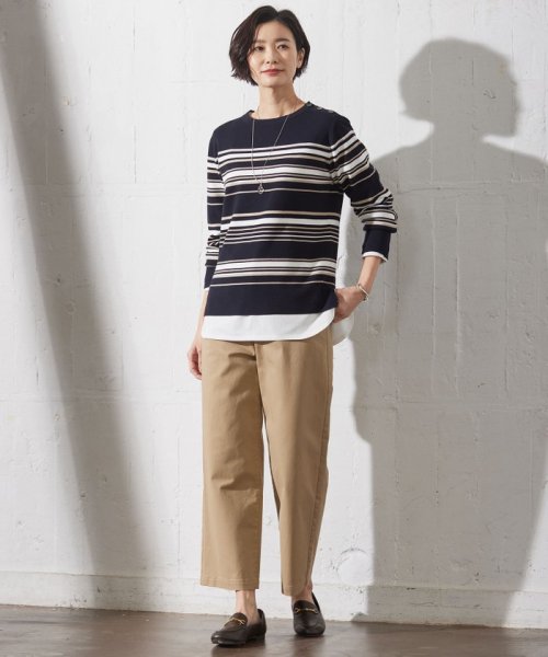 J.PRESS LADIES（LARGE SIZE）(J．プレス　レディス（大きいサイズ）)/【洗える】RAYON STRETCH BORDER ボートネック ニット/img10