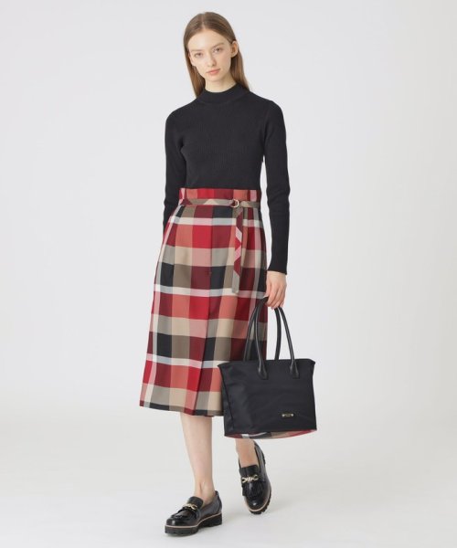 パーシャルクレストブリッジチェックナイロントート 